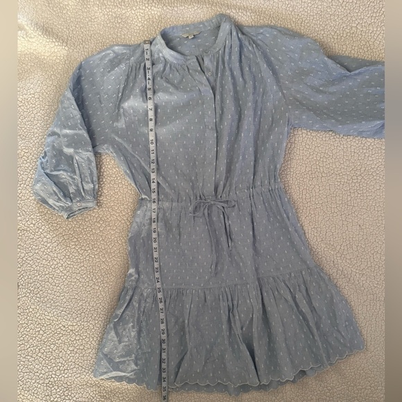 Joie Adel Cornflower Blue Swiss Dot Shirt Dress Small - Picture 15 of 16